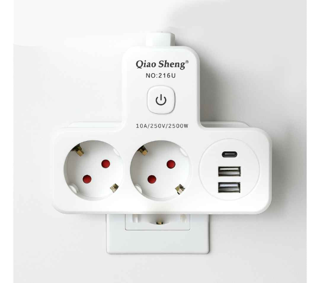 Fiche Multiprise avec 2USB et type-C