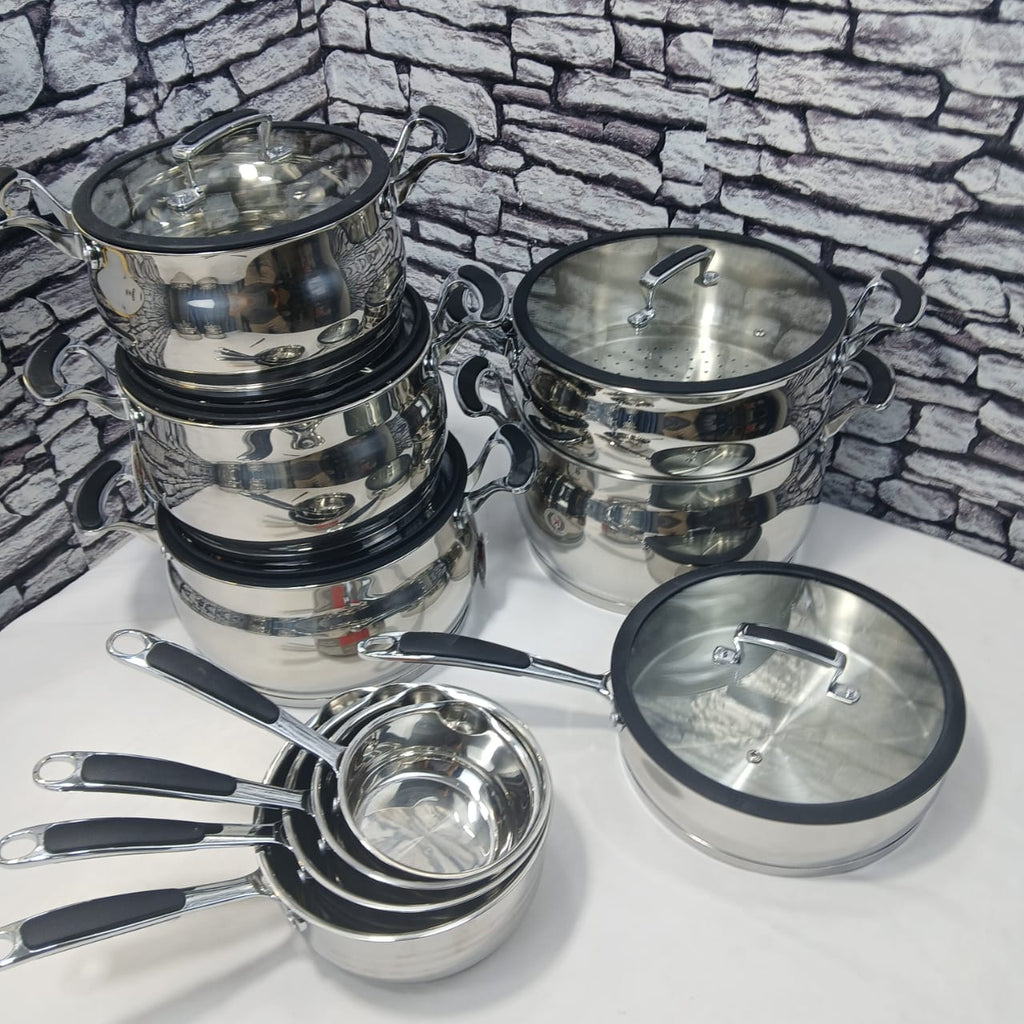 Pack Inox Luxe 15 Pièces + Couscousier 6 Litr